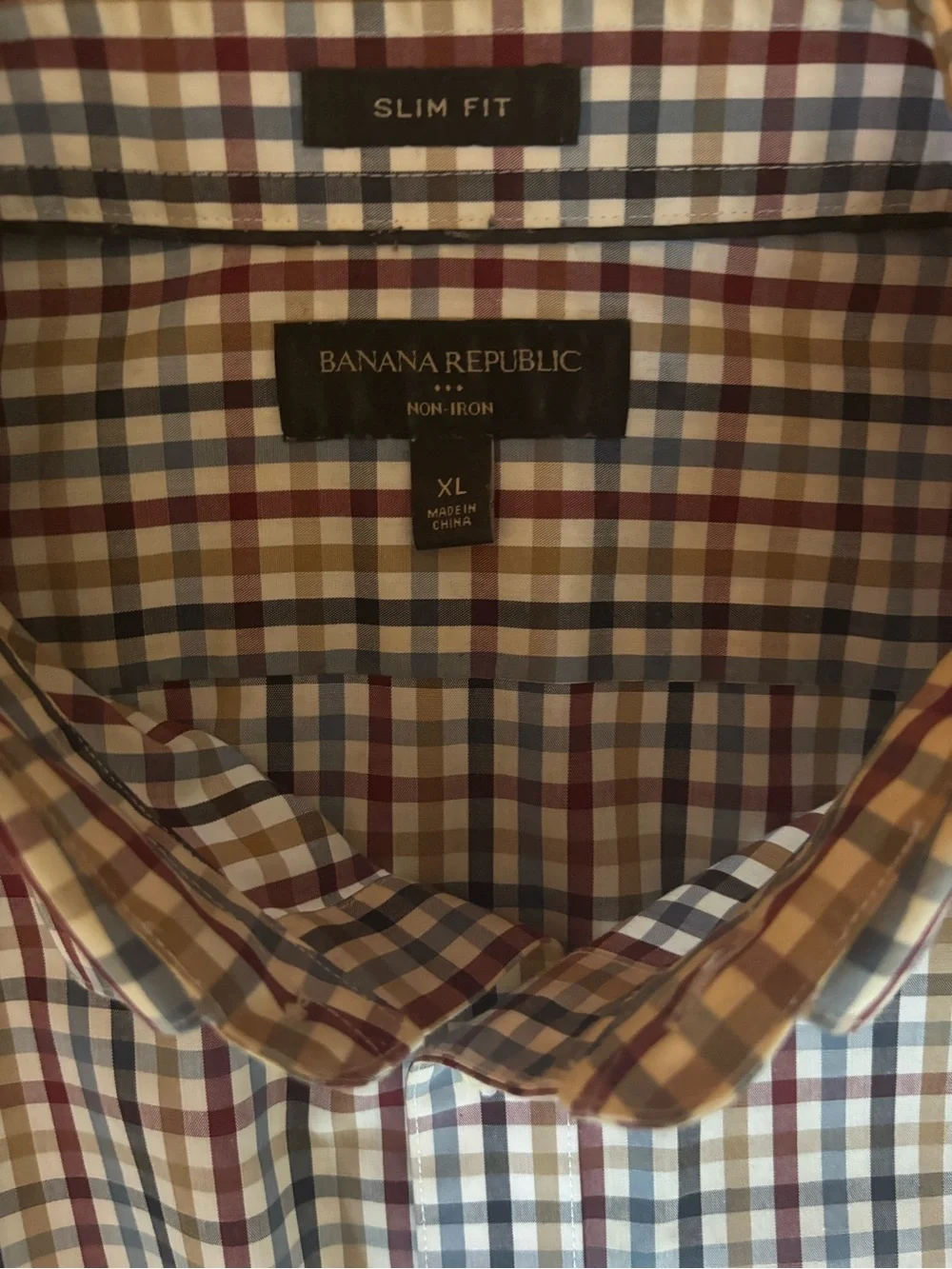 Banana Republic Cotton Men Plaid Slim Fit Button Down XL Professional Preppy